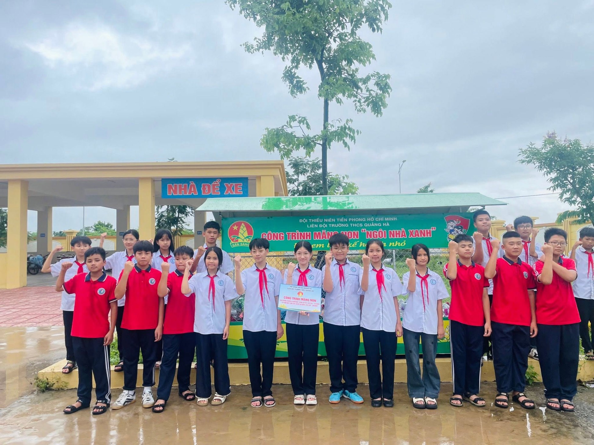 CÔNG TRÌNH MĂNG NON “NGÔI NHÀ XANH - ĐỘI EM LÀM KẾ HOẠCH NHỎ” CỦA LIÊN ĐỘI TRƯỜNG THCS QUẢNG HÀ